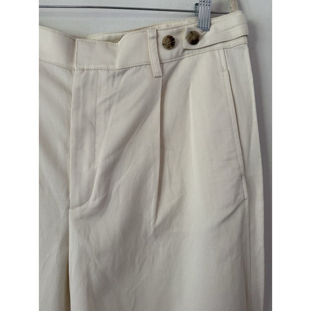 NWT Madewell The Barrel Leg Trouser Pants In Drapey Twill Size 14 Vintage Ivory - Picture 6 of 9